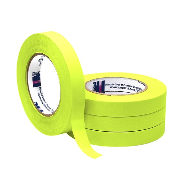 3/4 wide x 60yd Chartreuse Labeling Tape, PK4